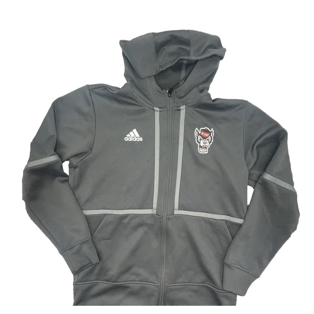 Adidas Aeroready Full Zip Hoodie Sweatshirt‎ Gray NCS Wolfpack Active Casual 631